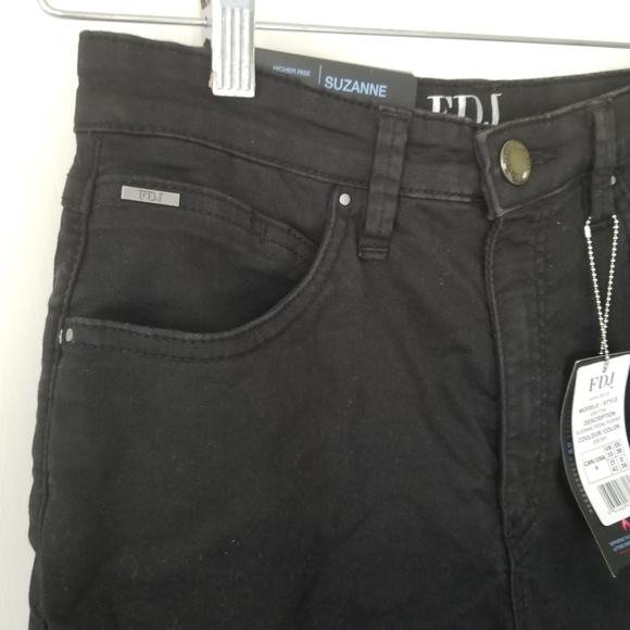 NWT French Dressing Jeans "Suzanne" Womens Black High Rise Cropped Pants Size 6 - Picture 7 of 15